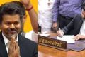 தமிழக முதலமைச்சராக பதவியேற்றுள்ள தமிழக வெற்றி கழகம் கட்சியின் தலைவரான சி.ஜோசப் விஜய் மூன்று வாக்குறுதிகளில்