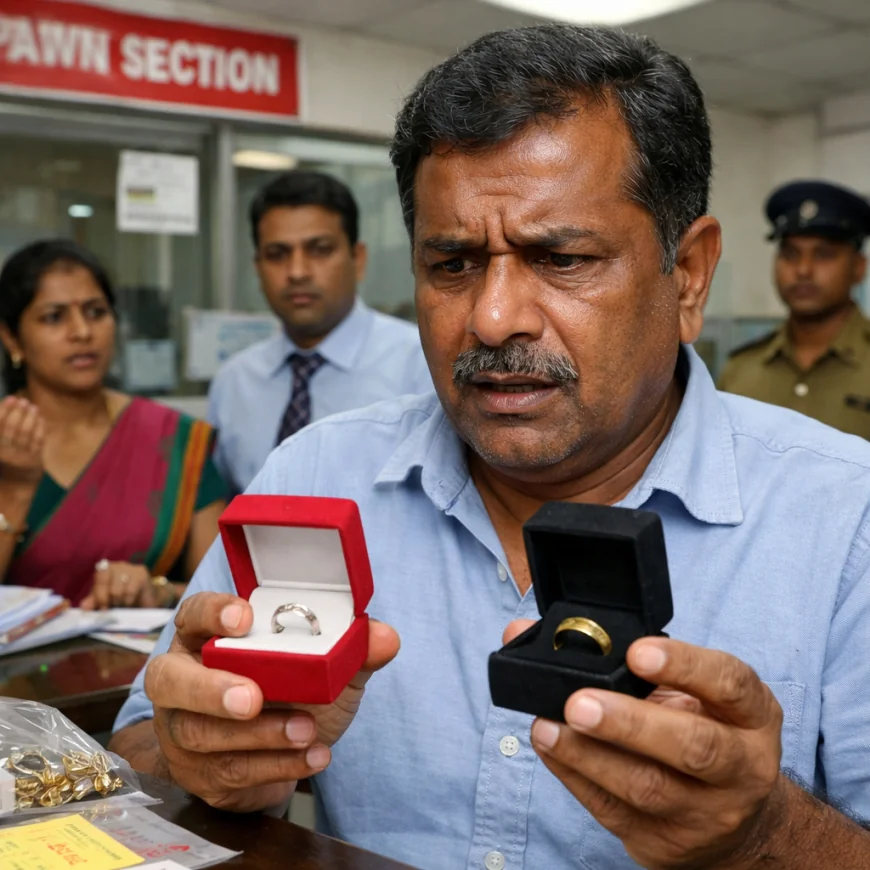 ஹட்டன்–டிக்கோயா பகுதியில் உள்ள அரச வங்கியில் அடகு வைத்த மோதிரங்களை மீட்க சென்ற நபருக்கு வேறு