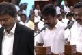 தமிழக சட்டமன்றத்தில் எம்எல்ஏவாக முதல்வர் விஜய், உதயநிதி, எடப்பாடி பழனிசாமி ஆகியோர் பதவியேற்று கொண்டனர்.