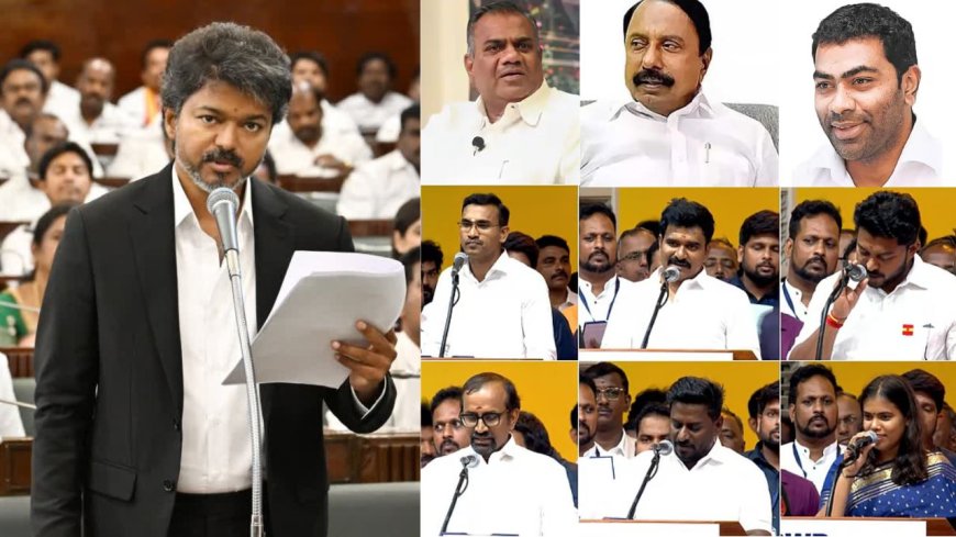 தமிழக அமைச்சரவையில் நீர்வளம் புஸ்ஸி ஆனந்த், நிதியமைச்சர் செங்கோட்டையன், பொதுப்பணி ஆதவ் அர்ஜூனா உள்பட 9