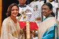 Padma Awards 2026 India- Harmanpreet kaur and vijay amirtaraj receives awards from