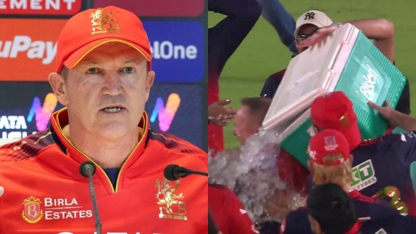 IPL Final RCB vs GT Andy Flower Receives Ice Bath Surprise from RCB Players After Second Consecutive IPL Title