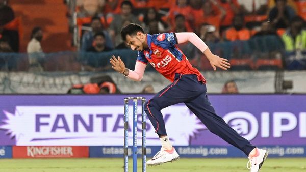 Yuzvendra Chahal celebrating after record-breaking batting challenge Yuzvendra Chahal celebrating after record-breaking batting challenge